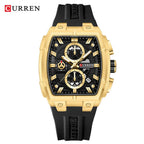 Curren Luxury Chronograph Men's Watch Silicone Band Casual Wristwatch