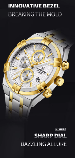 NAVIFORCE 8042 Men's High Quality/Luxury 3ATM Waterproof Watch for Men with Calendar Luminous