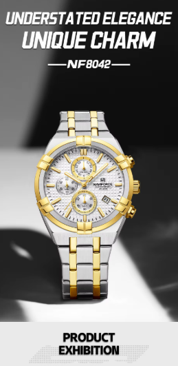 NAVIFORCE 8042 Men's High Quality/Luxury 3ATM Waterproof Watch for Men with Calendar Luminous