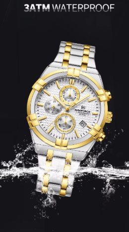 NAVIFORCE 8042 Men's High Quality/Luxury 3ATM Waterproof Watch for Men with Calendar Luminous